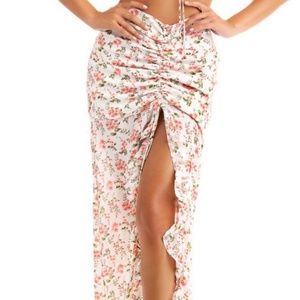NWT Rose Floral High Low Asymmetrical Skirt Small